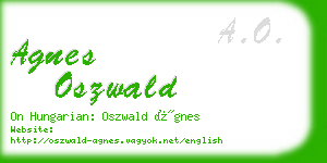 agnes oszwald business card